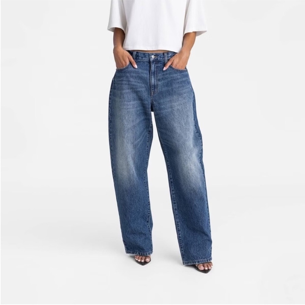 KBB by KAHLANA x Target Women's 6 Mid-Rise Wide Leg The Kahlana Jean Dark Wash - Picture 2 of 16